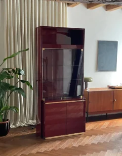 Bibliothèque/vitrine Éric Maville pour Roche Bobois vintage années 70