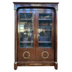 Bibliothèque-vitrine Style Empire – Acajou & Bronzes Dorés