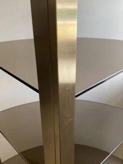 Bibliothèque vitrine étagère murale angle modulable verre et métal doré 70