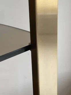 Bibliothèque vitrine étagère murale angle modulable verre et métal doré 70