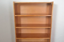 Bibliothèque vitrine vintage en placage bois, années 1950-1960