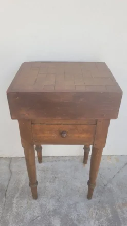 Billot de Boucher table de préparation en bois ancien