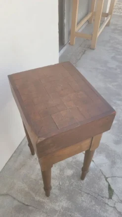 Billot de Boucher table de préparation en bois ancien