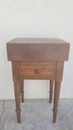 Billot de Boucher table de préparation en bois ancien
