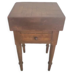Billot de Boucher table de préparation en bois ancien