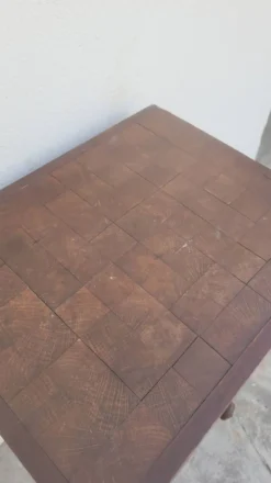 Billot de Boucher table de préparation en bois ancien