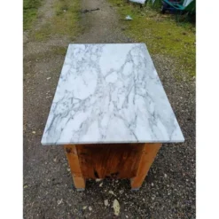 Billot de cuisine bois et marbre