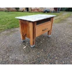 Billot de cuisine bois et marbre