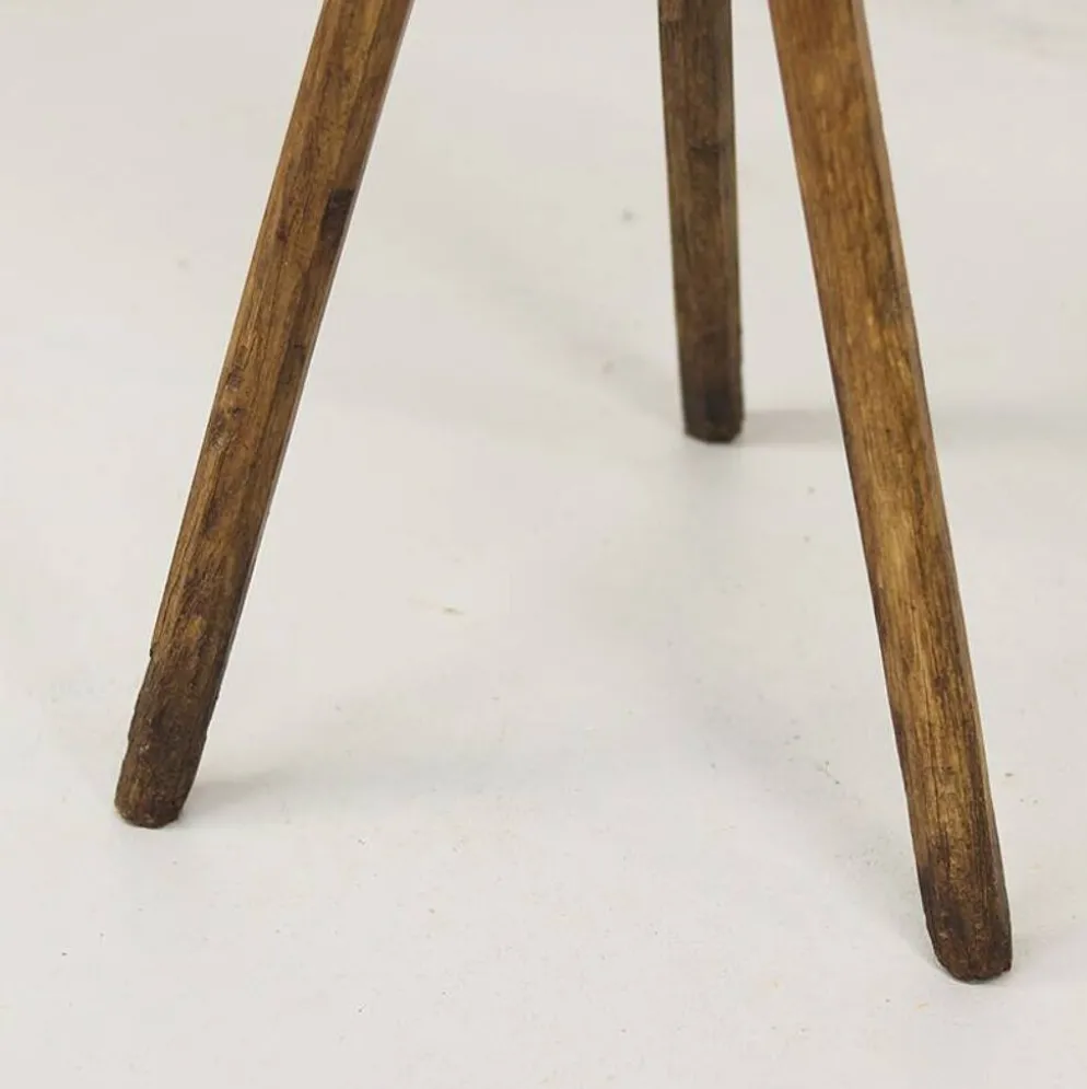 Bloc de boucher en chêne primitif Wabi Sabi antique