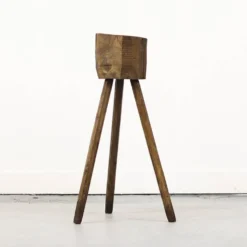 Bloc de boucher en chêne primitif Wabi Sabi antique