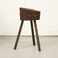 Bloc de découpe / piédestal en chêne Wabi Sabi primitif