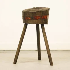 Bloc de découpe / piédestal en chêne Wabi Sabi primitif