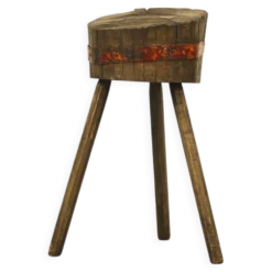 Bloc de découpe / piédestal en chêne Wabi Sabi primitif