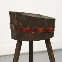 Bloc de découpe / piédestal en chêne Wabi Sabi primitif