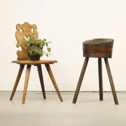 Bloc de découpe / piédestal en chêne Wabi Sabi primitif