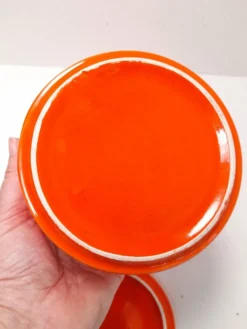 Boite en céramique orange Pino Spagnolo pour Sicart