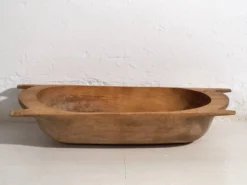 Bol ancien en bois massif wabi-sabi (c.1900) #9