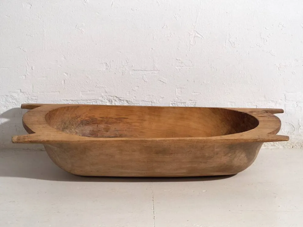 Bol ancien en bois massif wabi-sabi (c.1900) #9