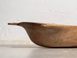 Bol ancien en bois massif wabi-sabi (c.1900) #9