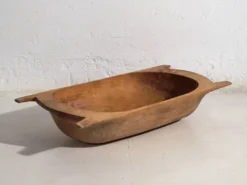 Bol ancien en bois massif wabi-sabi (c.1900) #9