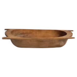 Bol ancien en bois massif wabi-sabi (c.1900) #9