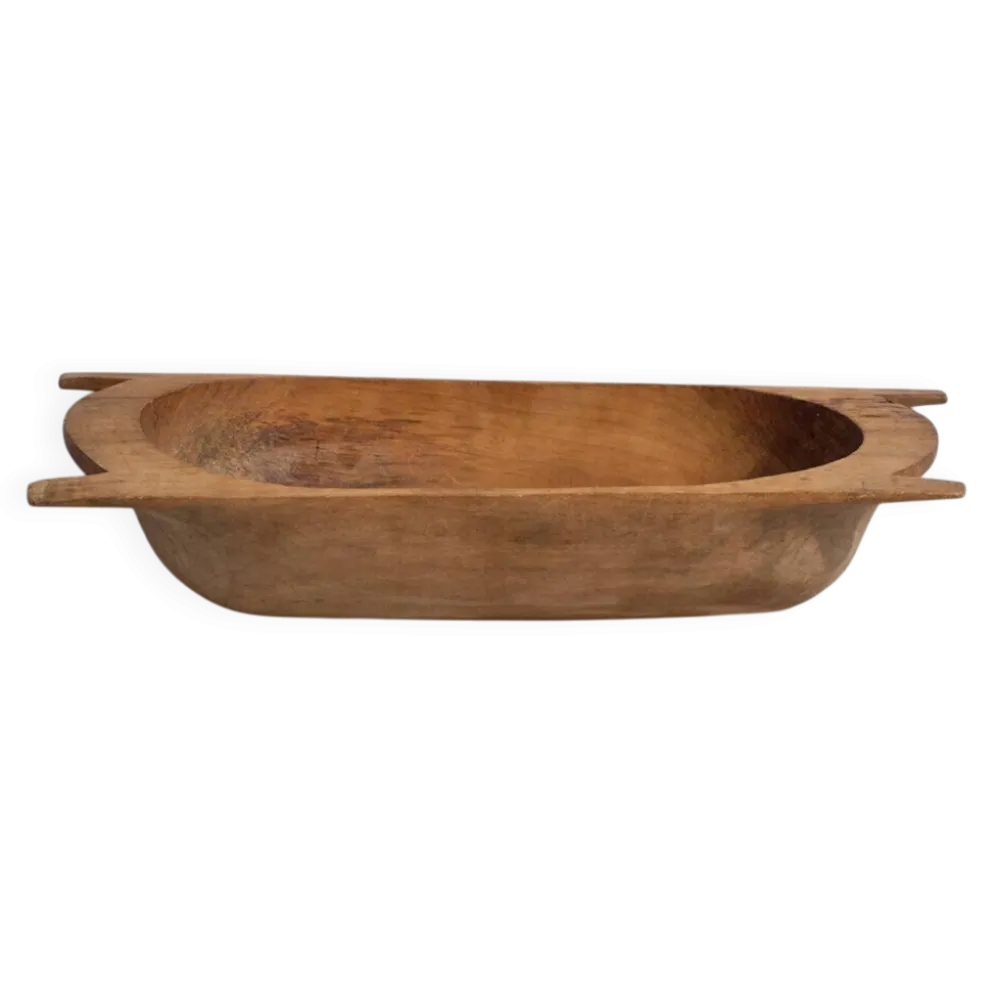 Bol ancien en bois massif wabi-sabi (c.1900) #9