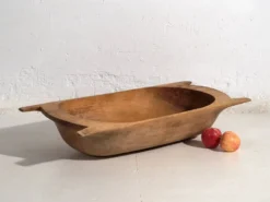 Bol ancien en bois massif wabi-sabi (c.1900) #9