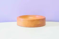 Bol brutaliste en bois clair vintage