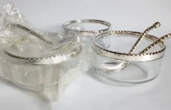 Bol à caviar & sa cuillère Bormioli Rocco verre & métal argenté, Italie 80'