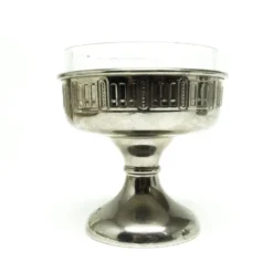 Bol à citrons Art Déco, laiton nickelé, verre, Suède, années 1930