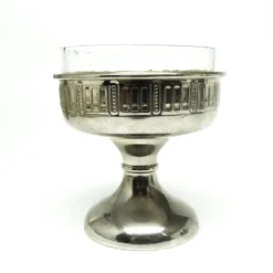 Bol à citrons Art Déco, laiton nickelé, verre, Suède, années 1930
