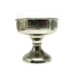 Bol à citrons Art Déco, laiton nickelé, verre, Suède, années 1930