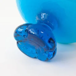 Bol, coupe sur pied en verre bleu, Portugal années 1960