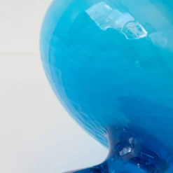 Bol, coupe sur pied en verre bleu, Portugal années 1960