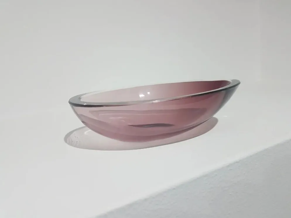 Bol décoratif, rose-violet, en verre, conçu par A. F. Gangkofner, Hessengl