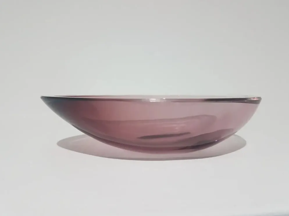 Bol décoratif, rose-violet, en verre, conçu par A. F. Gangkofner, Hessengl