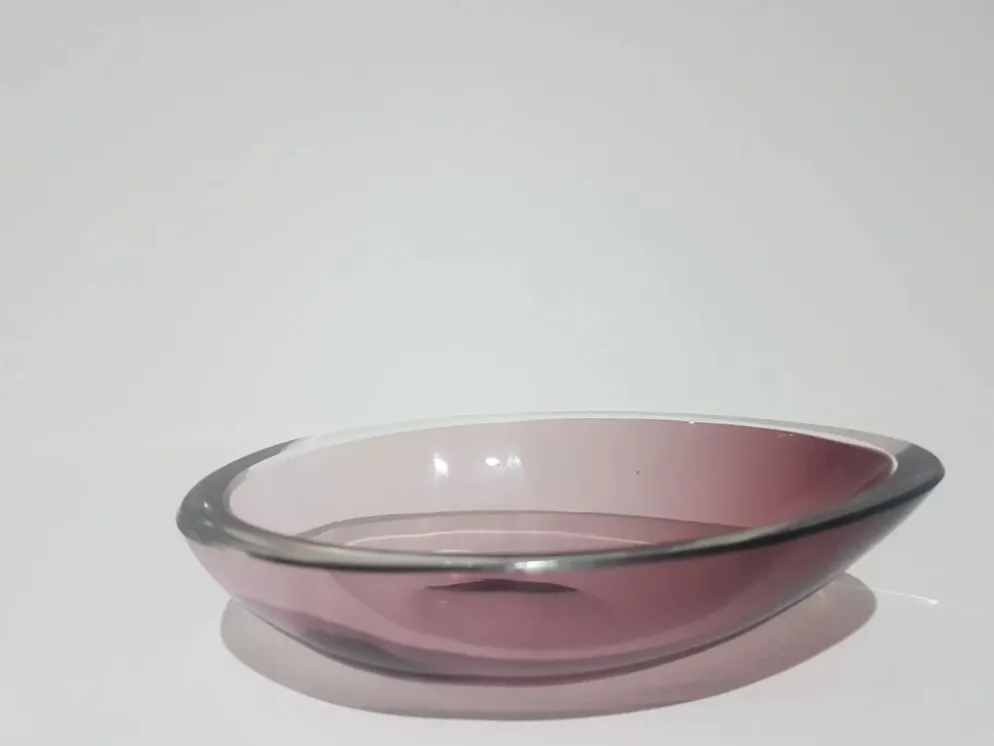 Bol décoratif, rose-violet, en verre, conçu par A. F. Gangkofner, Hessengl