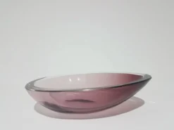 Bol décoratif, rose-violet, en verre, conçu par A. F. Gangkofner, Hessengl