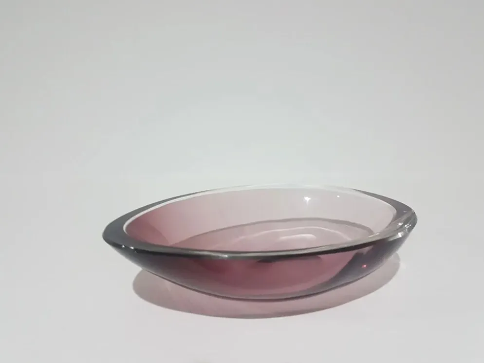 Bol décoratif, rose-violet, en verre, conçu par A. F. Gangkofner, Hessengl