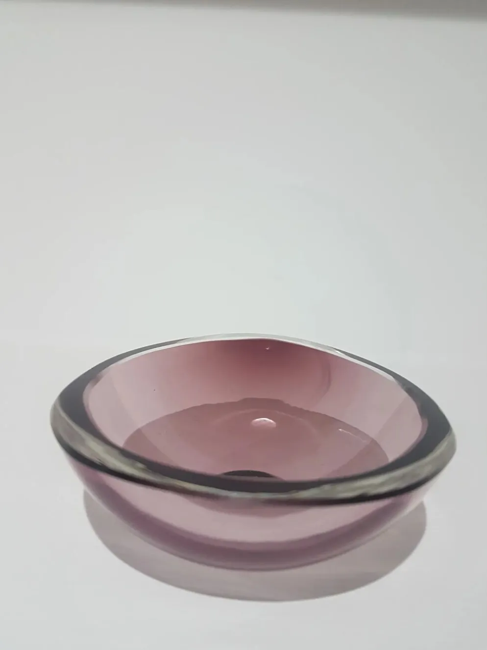 Bol décoratif, rose-violet, en verre, conçu par A. F. Gangkofner, Hessengl