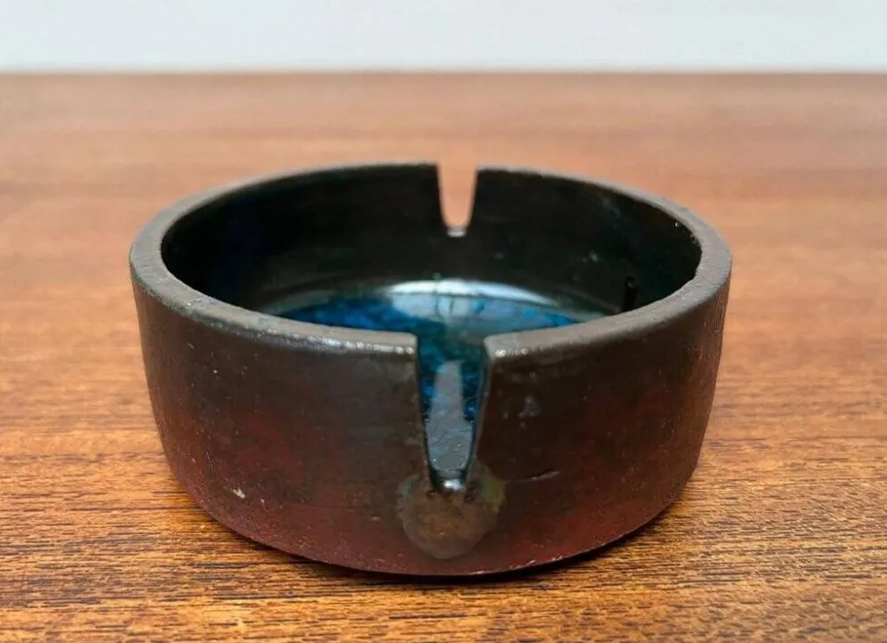 Bol en céramique de studio brutaliste allemand du milieu du siècle par Gerhard Liebenthron, 1967