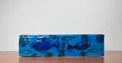 Bol en céramique de studio en forme de poisson Pesce de style mid-century moderne par Aldo Londi pour Bitossi, Italie, années 1960.
