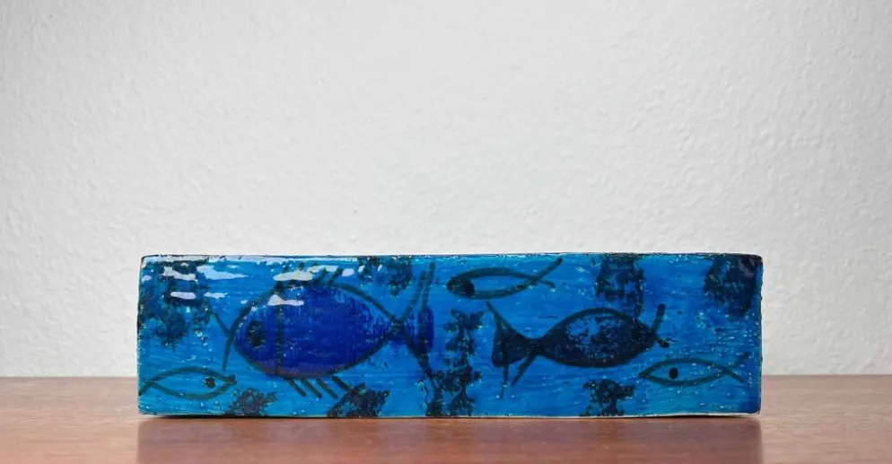Bol en céramique de studio en forme de poisson Pesce de style mid-century moderne par Aldo Londi pour Bitossi, Italie, années 1960.