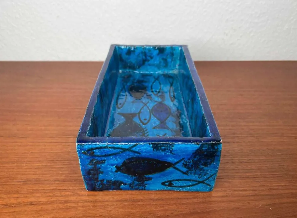 Bol en céramique de studio en forme de poisson Pesce de style mid-century moderne par Aldo Londi pour Bitossi, Italie, années 1960.