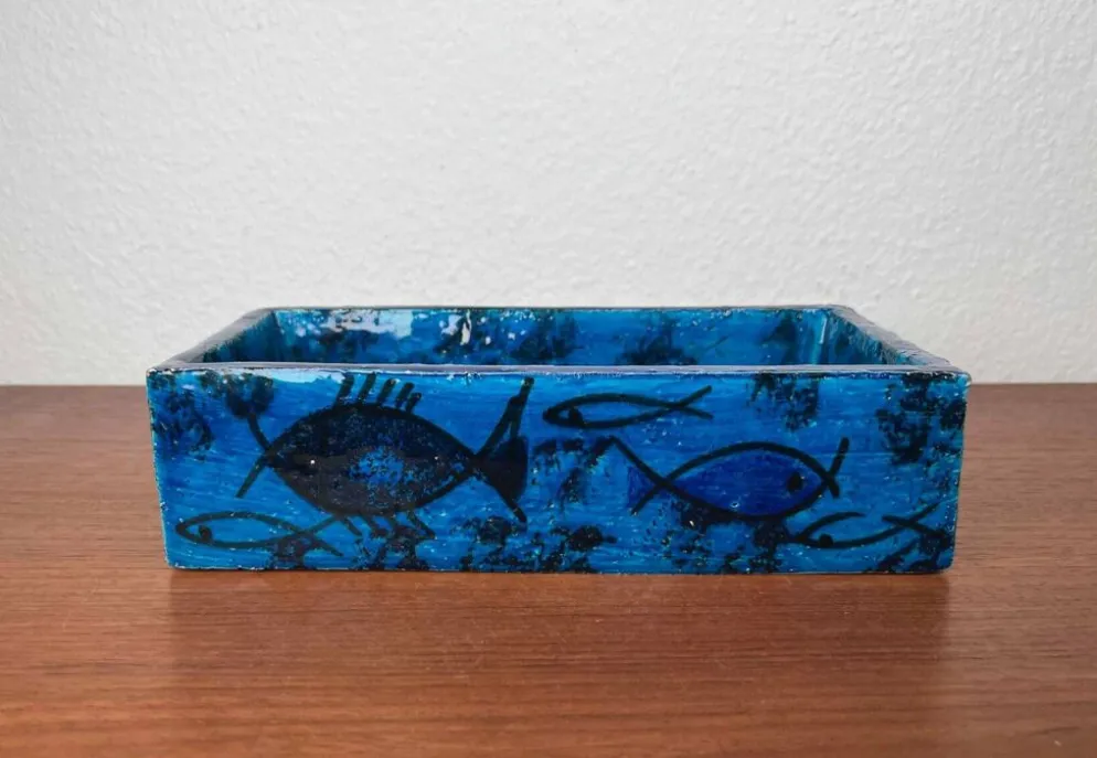 Bol en céramique de studio en forme de poisson Pesce de style mid-century moderne par Aldo Londi pour Bitossi, Italie, années 1960.