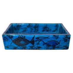 Bol en céramique de studio en forme de poisson Pesce de style mid-century moderne par Aldo Londi pour Bitossi, Italie, années 1960.