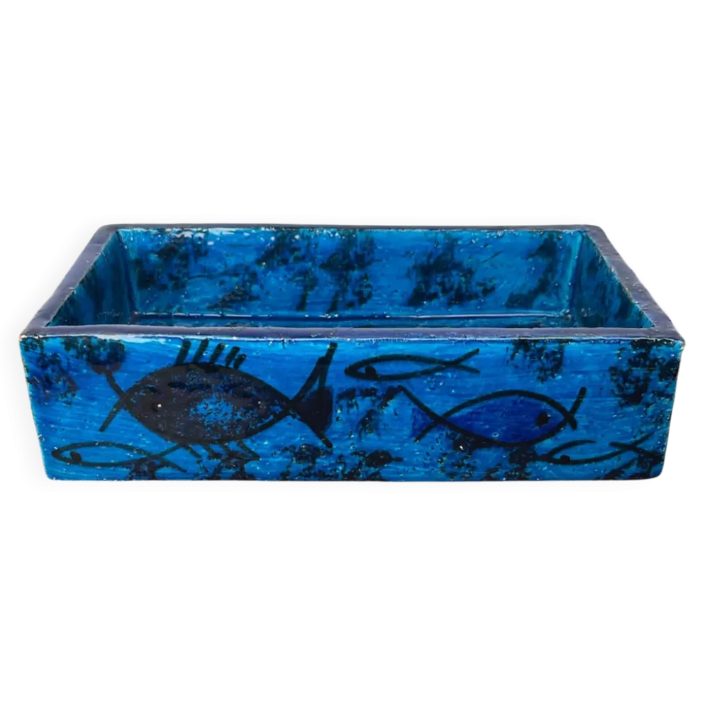 Bol en céramique de studio en forme de poisson Pesce de style mid-century moderne par Aldo Londi pour Bitossi, Italie, années 1960.