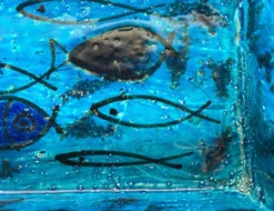 Bol en céramique de studio en forme de poisson Pesce de style mid-century moderne par Aldo Londi pour Bitossi, Italie, années 1960.