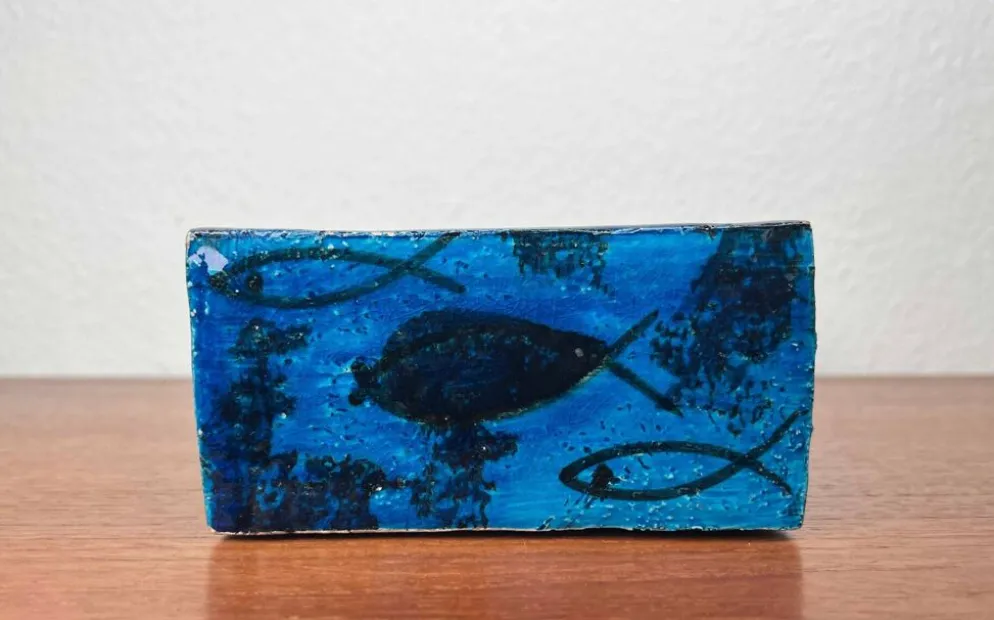 Bol en céramique de studio en forme de poisson Pesce de style mid-century moderne par Aldo Londi pour Bitossi, Italie, années 1960.