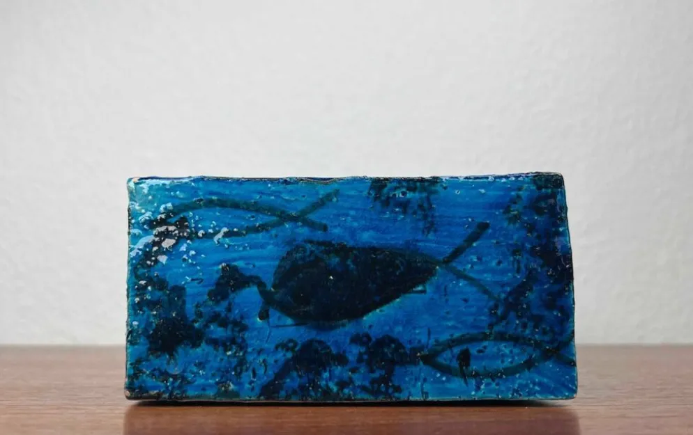 Bol en céramique de studio en forme de poisson Pesce de style mid-century moderne par Aldo Londi pour Bitossi, Italie, années 1960.